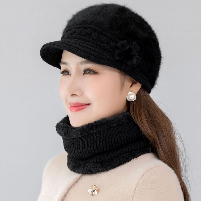 토끼털 니트모자 넥워머 세트 할머니 선물