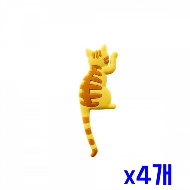 고양이 마그네틱 자석 후크 벽걸이 걸이 4개