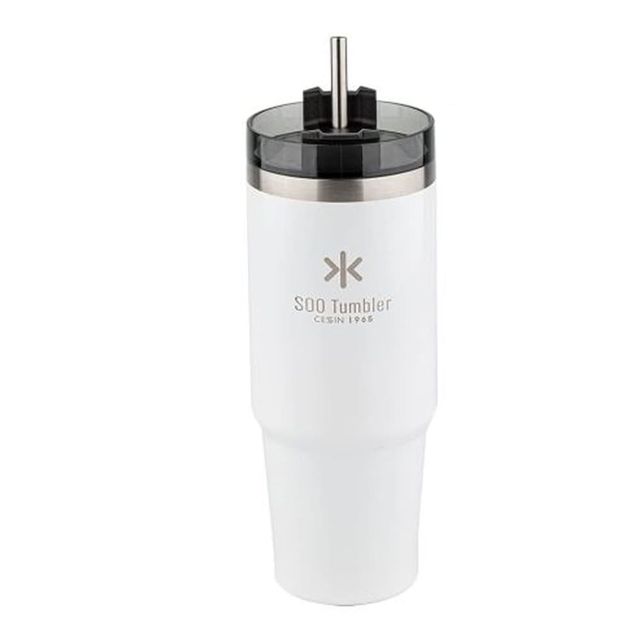 퀸센스 빨대 텀블러 900mL 화이트 휴대용 물병