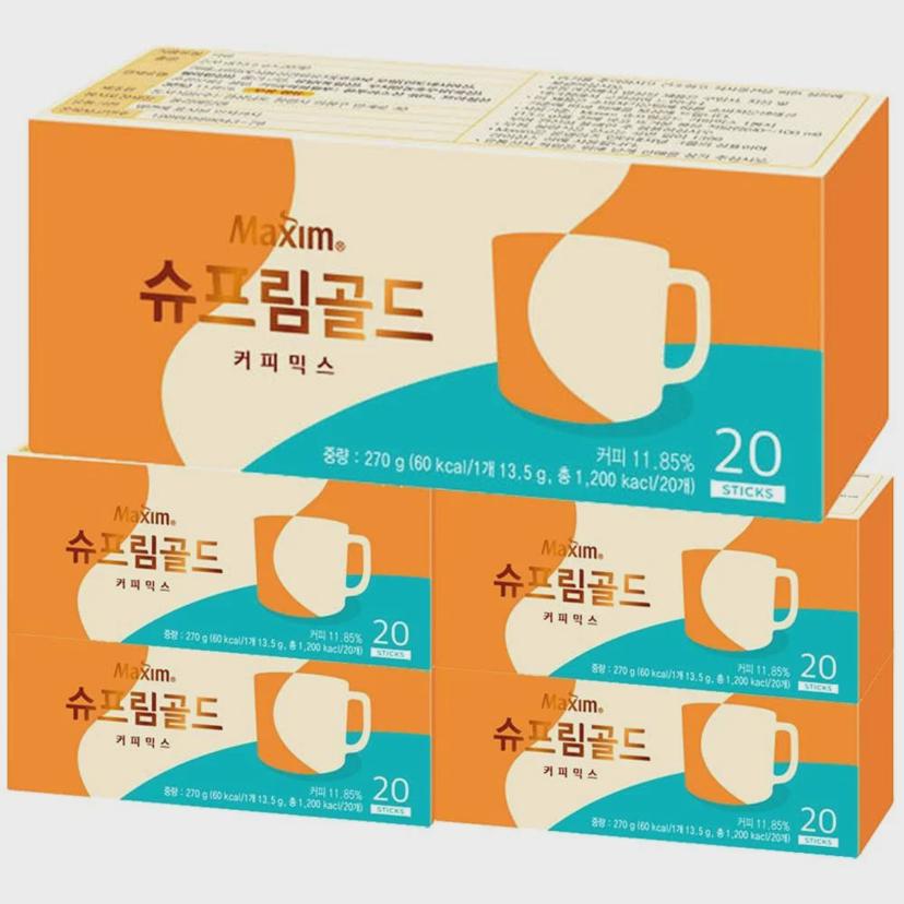 맥심 슈프림골드 커피믹스 100T - 깊고 진한 프리미엄 맛