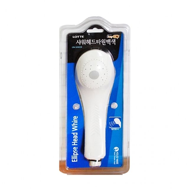롯데 샤워헤드 타원형 백색 - 일반 샤워기용 교체 헤드
