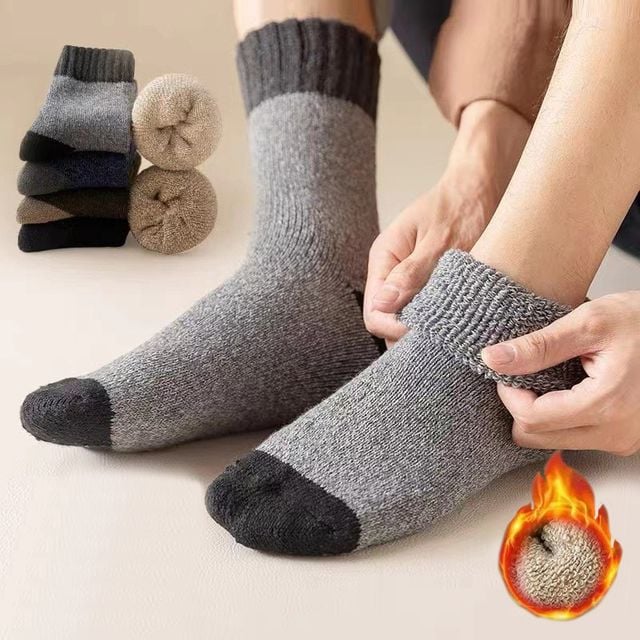 남성 도톰 컴포트 부클 보온양말 ELY-2072 - 발끝까지 따뜻한 수면양말