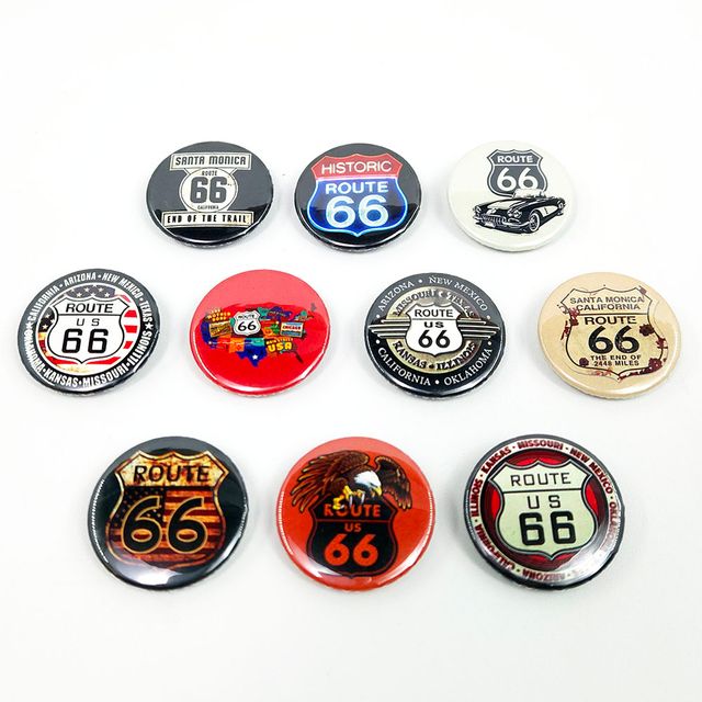 Route66 바이크 레트로 뱃지, 여행 데일리 패션소품