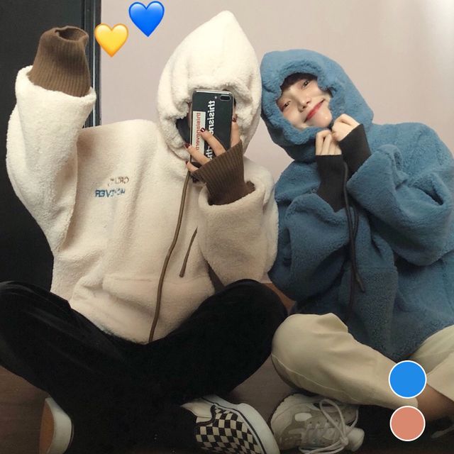 몽글몽글 여성 뽀그리 후드티 URD_141 - 포근한 감촉의 겨울 필수 후드