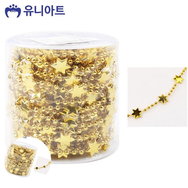 비즈공예비즈 별모양키링부자재 롤체인줄 금색