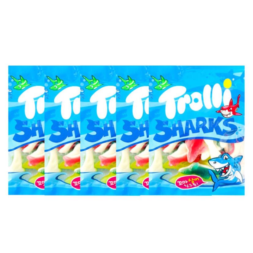 트롤리 상어 모양 젤리 100g 5개 세트 | 아이들 인기 간식