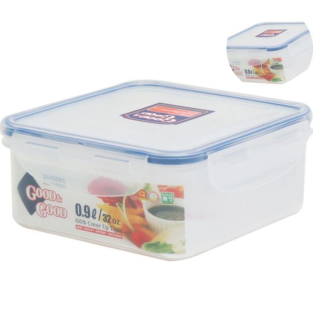 플라스틱밀폐용기 분리형밀폐용기 정사각밀폐용기 900ml 4칸형