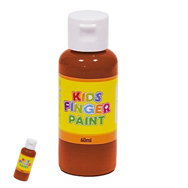 아동미술재료 어린이미술교육 미술놀이 핑거페인트 60ml 갈색