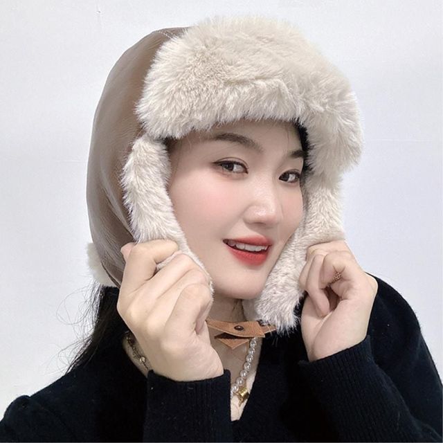 남성 레더 귀달이 군밤모자 22x30cm 브라운