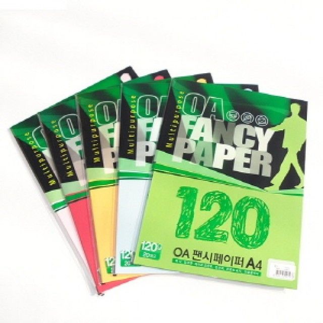 OA팬시페이퍼 색복사지 120g 20매 레포트용 색상지