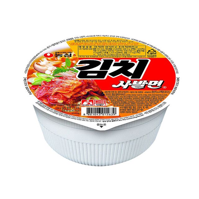 농심 김치 사발면 86g x 6개입 - 매콤한 김치맛 컵라면