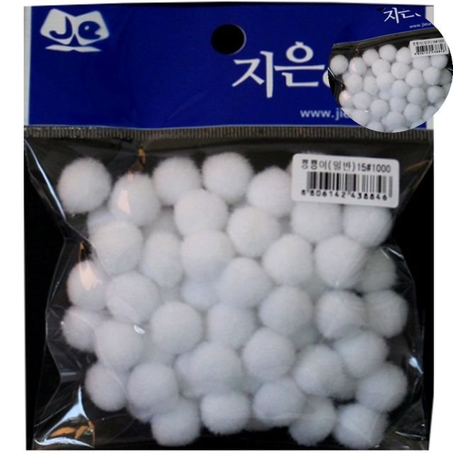 꾸미기재료 만들기재료 뿅뿅이 흰색