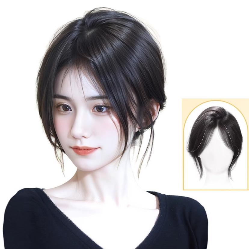 가르마 윗머리 볼륨 부분 가발 - 자연스러운 여성 헤어 연출