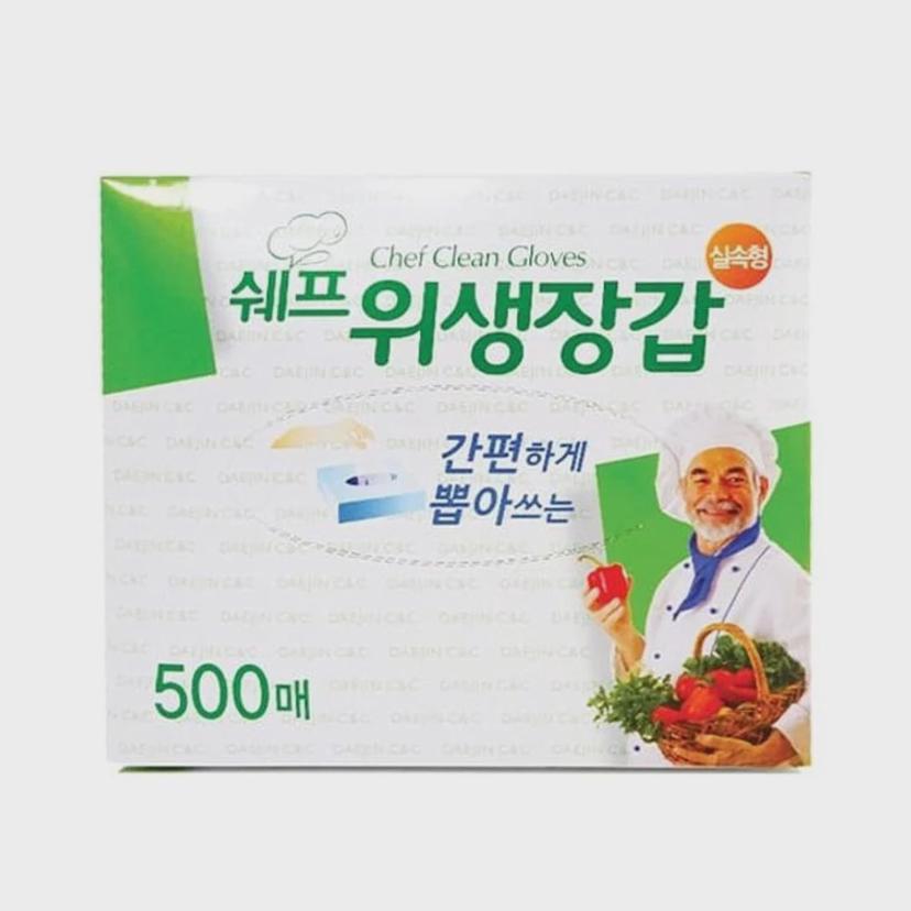 쉐프 위생 장갑 일회용 비닐 장갑 500매 대용량 실속형