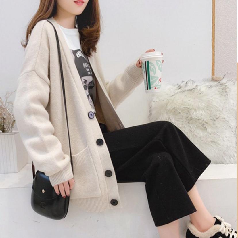 여자 데일리 기본 루즈핏 예쁜 칼라 토톰 롱 가디건