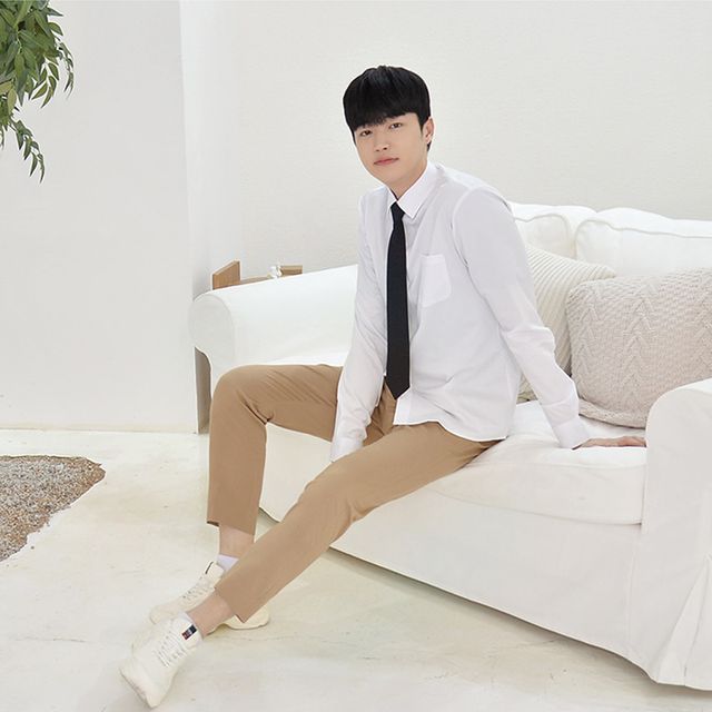 교복몰 스판 사계절 베이지 남자 교복바지