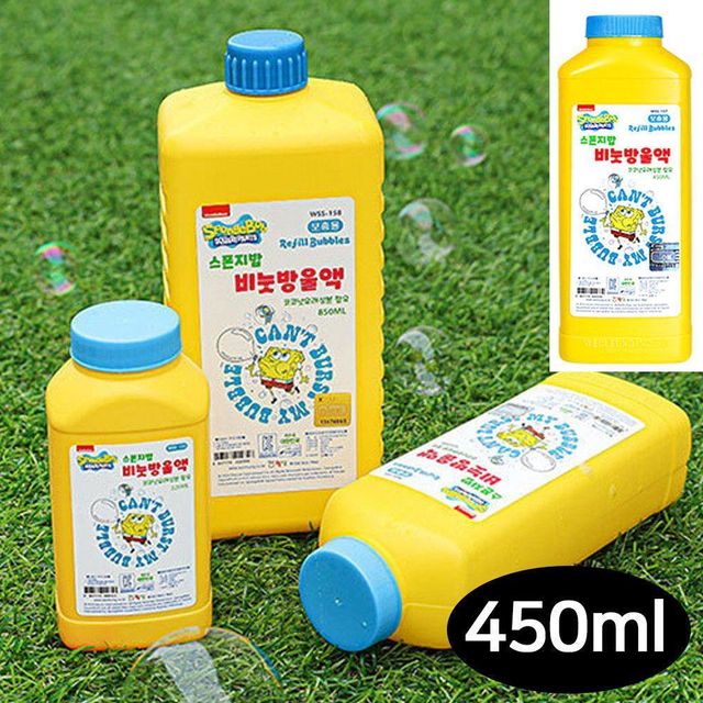 비눗방울 스폰지밥 비누방울액 450ml 리필액 비누방울