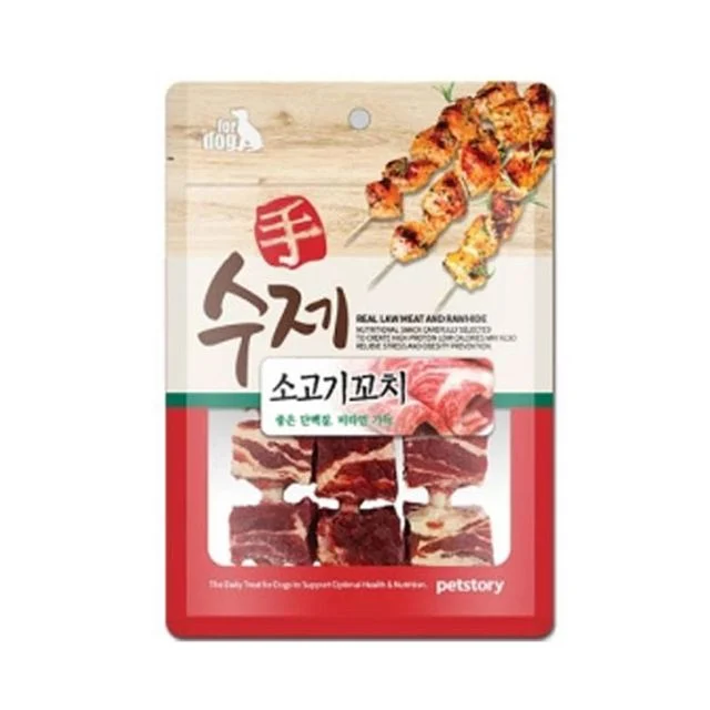 강아지 수제 간식 소고기 꼬치 90g 1P 져키 스틱