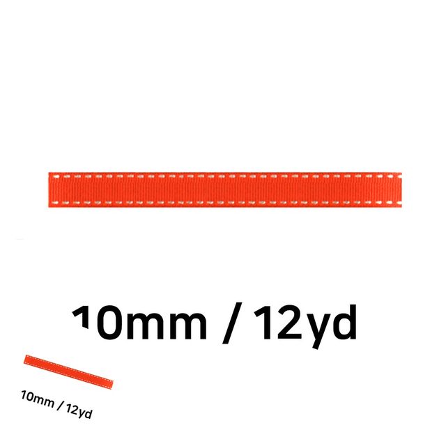 포장리본끈 리본공예 오렌지 리본 골직 스티치 롤 10mm
