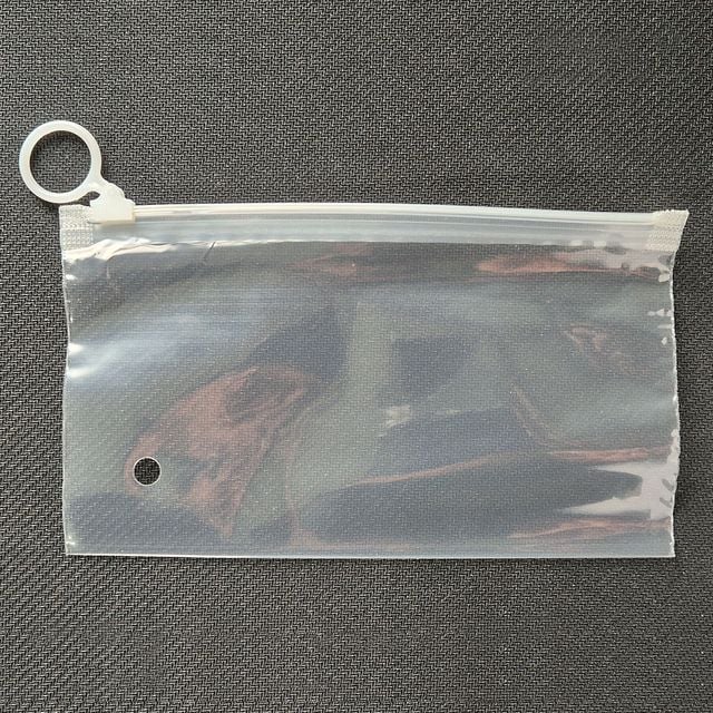 투명 슬라이드 고리형 지퍼백 수납 파우치18x10cm