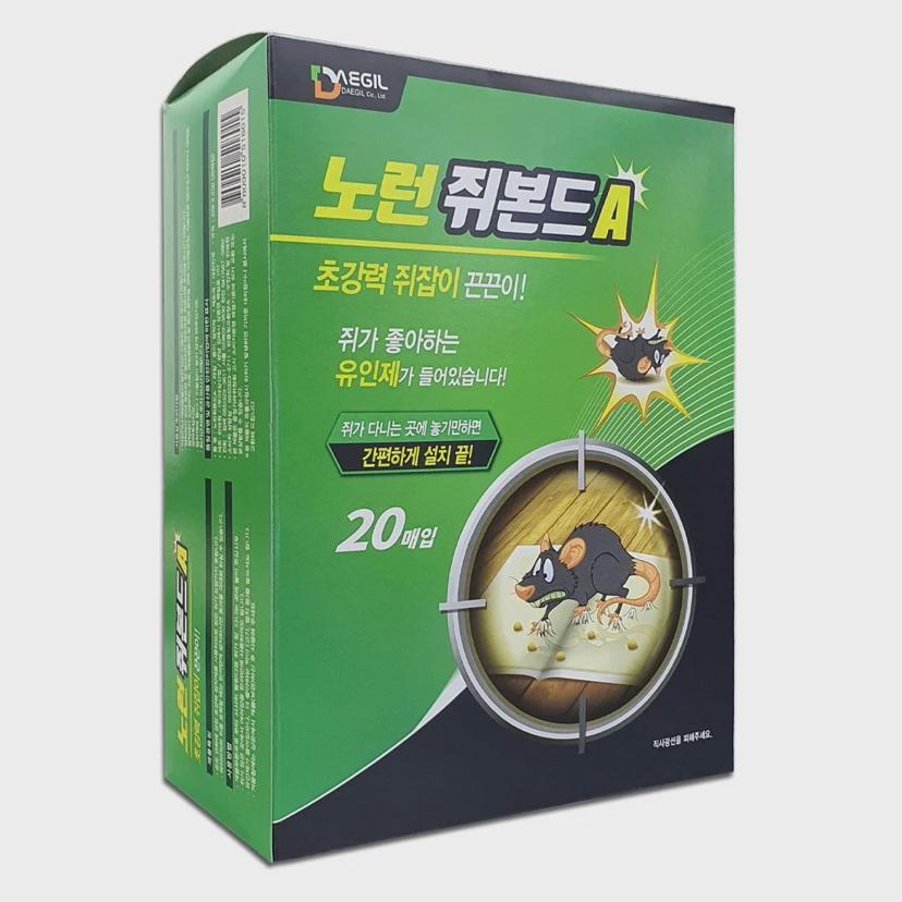 노런 쥐본드 쥐 끈끈이 트랩 20매 - 강력 쥐덫