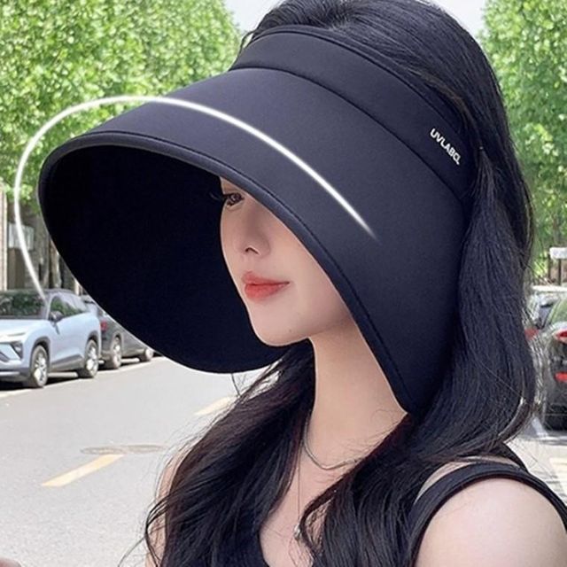 자외선차단 썬캡 챙모자 돌돌이 휴가 U라인 라운드 해변 암막 바이저