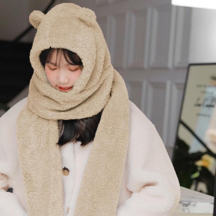 숏비니 군밤모자 방한 귀달이 모자 머플러 세트