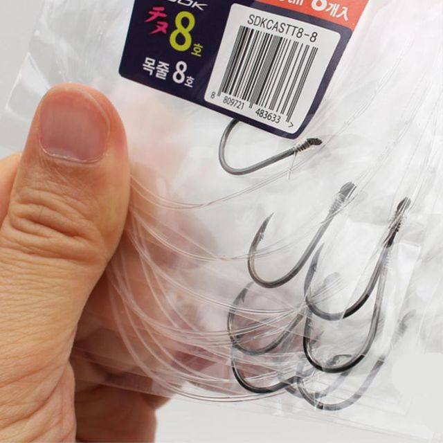 원투낚시 수제채비 묶음바늘 8개입