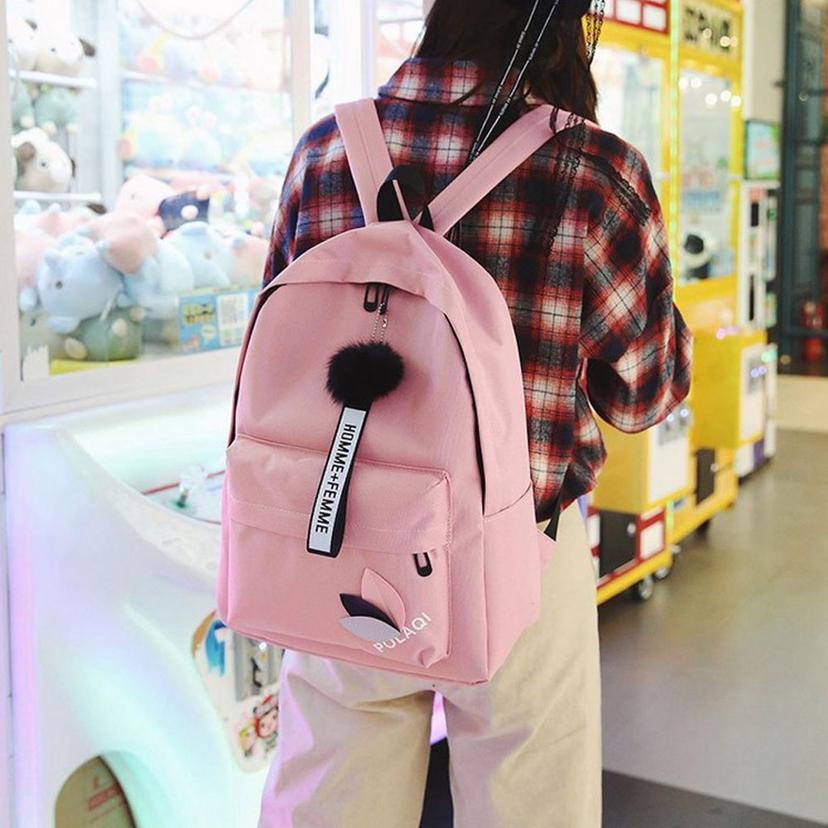 가벼운 여성 캔버스 백팩 초등학생 에코 가방