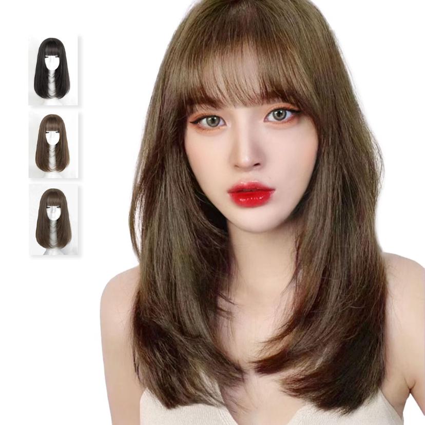 여성 통가발 생머리 롱가발, 키밍 내추럴 흑발