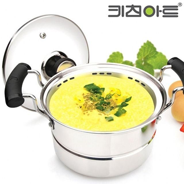 키친아트 계란찜 냄비 16cm 소형 찜기