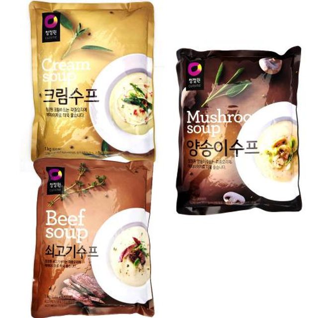 청정원 수프 대용량 1kg 양송이 쇠고기 크림 스프