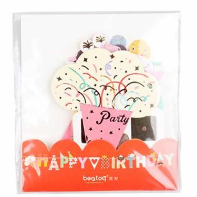 아이스크림 생일 가랜드 파티 소품 배너