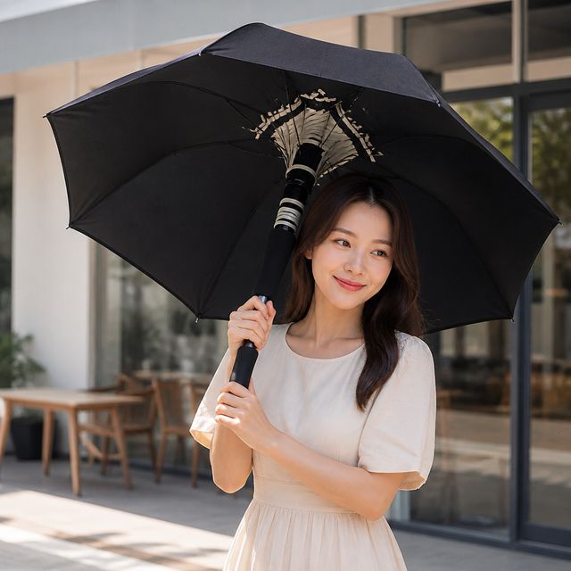 대형 거꾸로 우산 장우산 자외선 차단 양산 경량 UV 양우산 방수 커버 골프