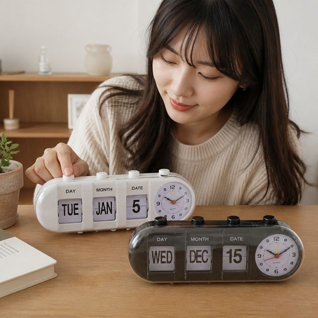 엔틱 빈티지 인테리어 소품 건전지 탁상용 미니 시계 거실 침실용