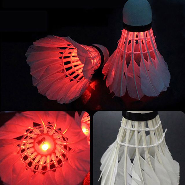 야광 LED 깃털 나일론 배드민턴공 셔틀콕 2P
