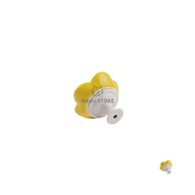 싱크대문짝손잡이 신발장손잡이 1구 도자기 가구손잡이 44mm 노랑