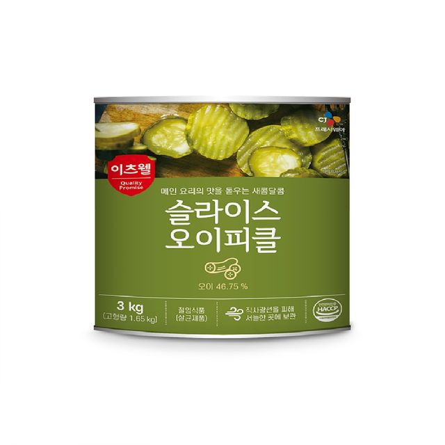 이츠웰 오이피클 캔 슬라이스 3Kg 6개입 대용량