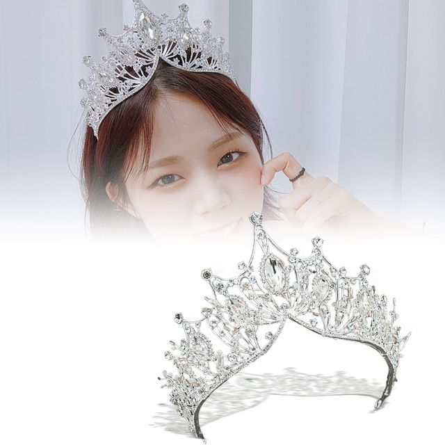 신부 웨딩티아라 결혼식 머리띠 헤어밴드 헤어장식 크리스탈 머리꽂이 웨딩헤어핀