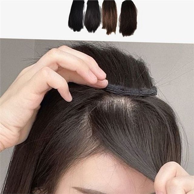 여성 부분 가발 20cm 여성 헤어 피스 내츄럴웨이브 옆머리 똑딱이 증모 볼륨 자연