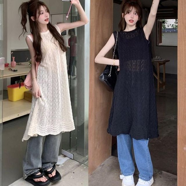 빅사이즈 박시핏 여성 조끼 정장 루즈핏 코디 오버핏