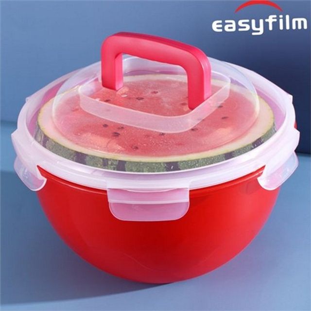 수박 보관 통 야채 보관 통 물빠짐 다용도 냉장고 식재료 대용량 밀폐 세척통 정리함 손잡이 음식물 김치통