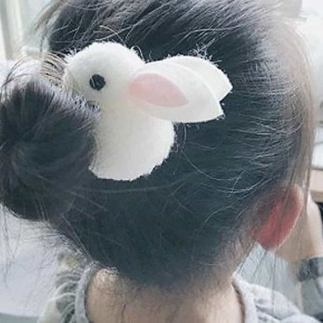 귀여운토끼머리띠화이트 행사장식 머리집게핀
