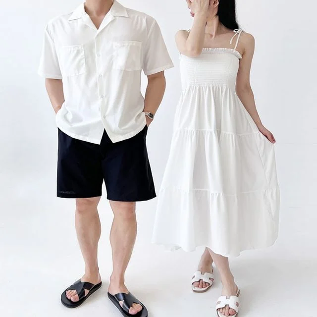 남성 여성 커플 비치웨어 해변룩 바캉스룩