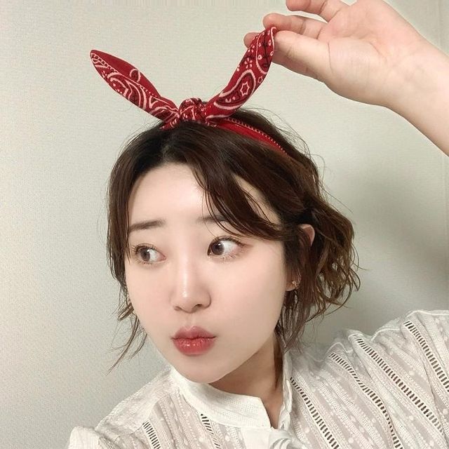 반다나 리본 헤어밴드 2컬러 응원복 페이즐리 머리밴드 단체복 어린이집 유치원 체육대회 러닝머리띠 경기