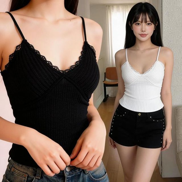 캡내장 나시티 슬리브리스 끈 민소매 이너