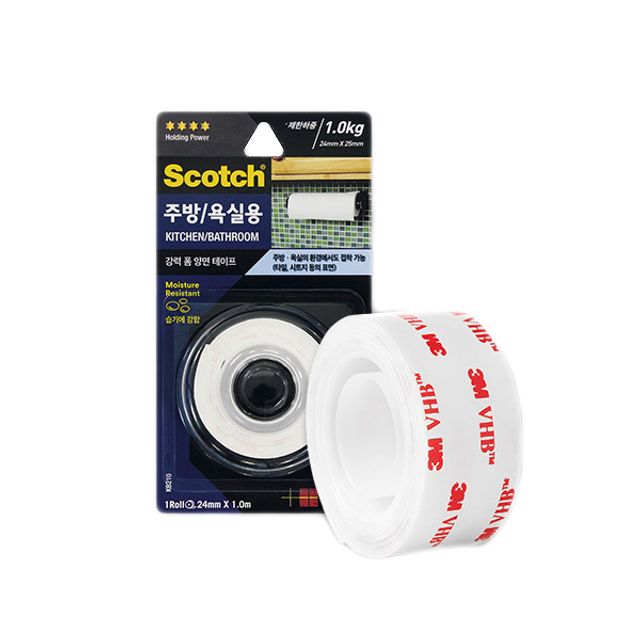 스카치 강력 주방/욕실용 폼 양면테이프 24mm x 1m KB210