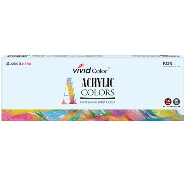 종이나라 비비드 아크릴물감 12ml 15색 세트 - 39426