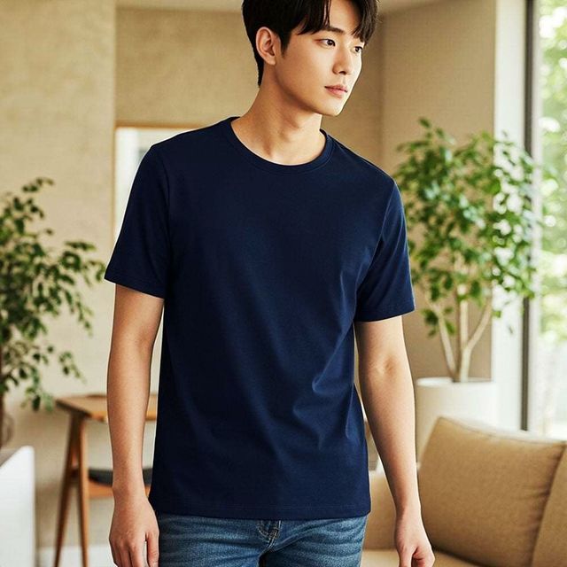 티셔츠 남자 무지 남색100 여성 티 여름 여자반팔티 여성반팔티 기본