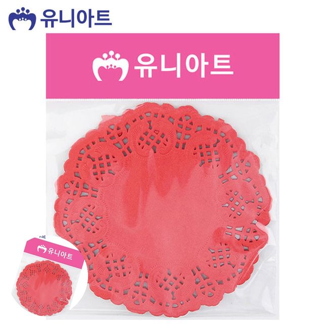 선물포장레이스 레이스장식 칼라 종이 레이스 중 빨강